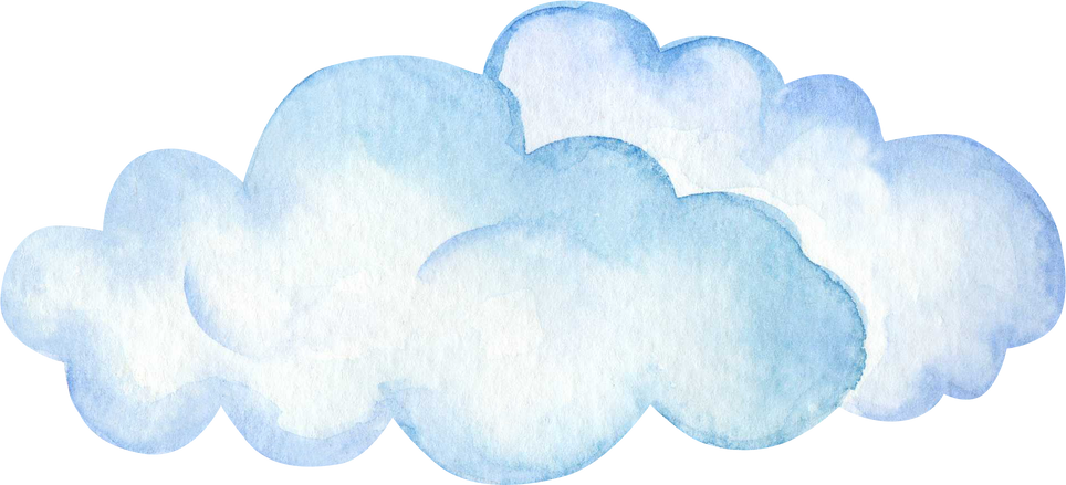 Cloud Blue Watercolor Illustration